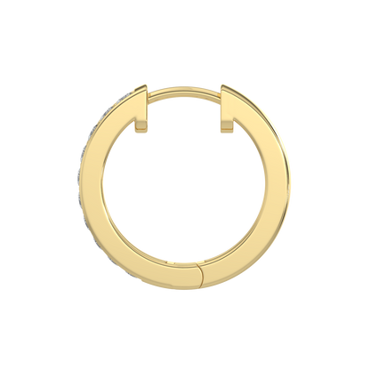 Round Diamond Hoops-Yellow Gold