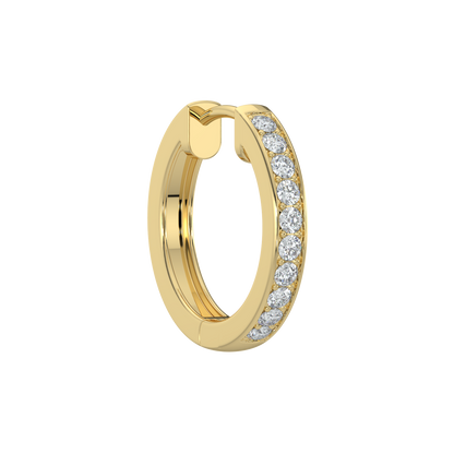 Round Diamond Hoops-Yellow Gold