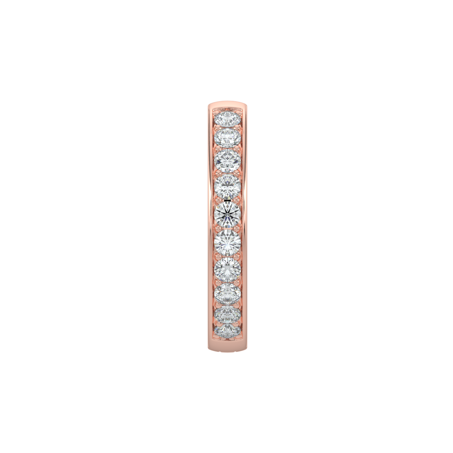 Round Diamond Hoops-Rose Gold