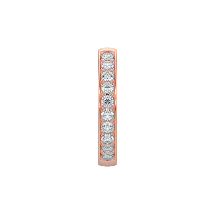 Round Diamond Hoops-Rose Gold