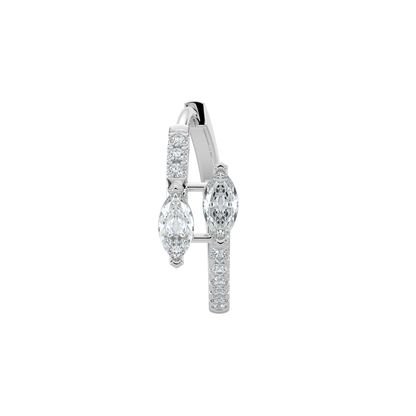 Marquise Diamond Hoop Earrings-White Gold