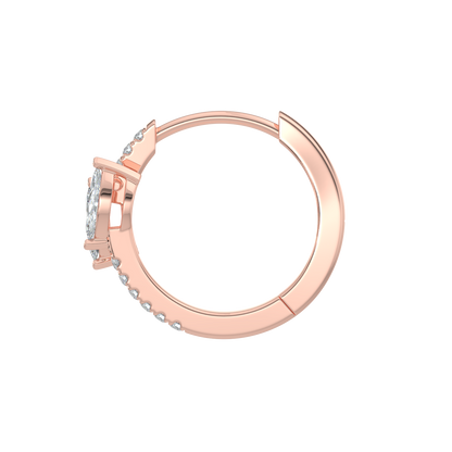 Marquise Diamond Hoop Earrings-Rose Gold