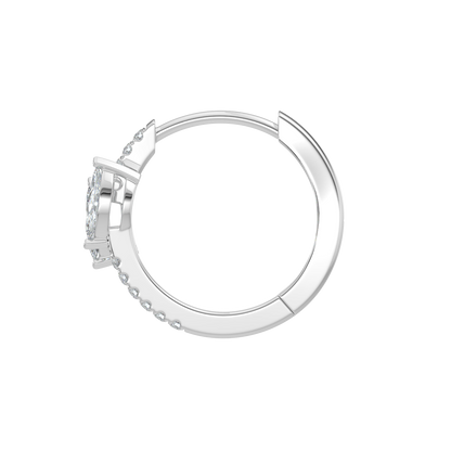 Marquise Diamond Hoop Earrings-White Gold