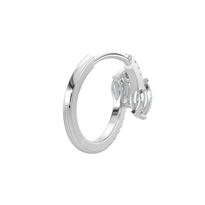 Marquise Diamond Hoop Earrings-White Gold