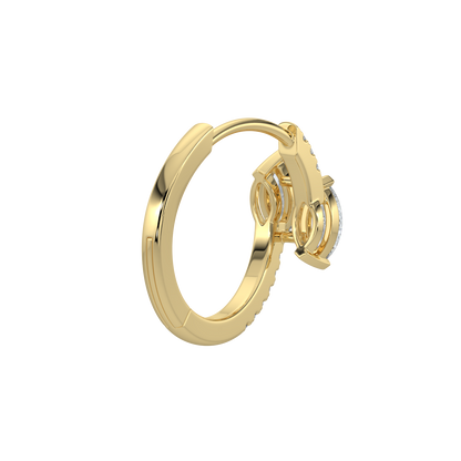 Marquise Diamond Hoop Earrings-Yellow Gold