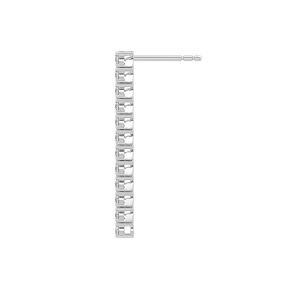 Thread Diamond Earrings-White Gold