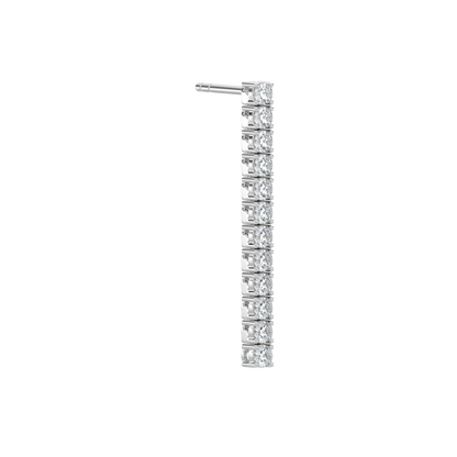Thread Diamond Earrings-White Gold