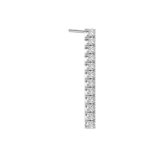 Thread Diamond Earrings-White Gold