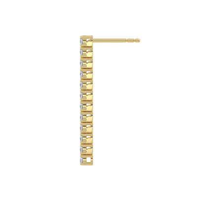Thread Diamond Earrings-Yellow Gold