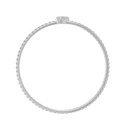 Pear Solitaire Diamond Bracelet-White Gold