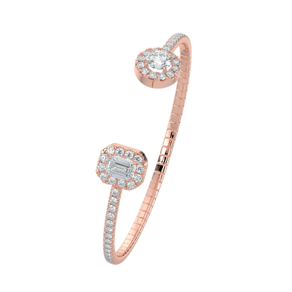 Dazzling Diamond Solitaire Bracelet-Rose Gold