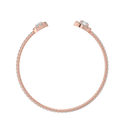 Dazzling Diamond Solitaire Bracelet-Rose Gold