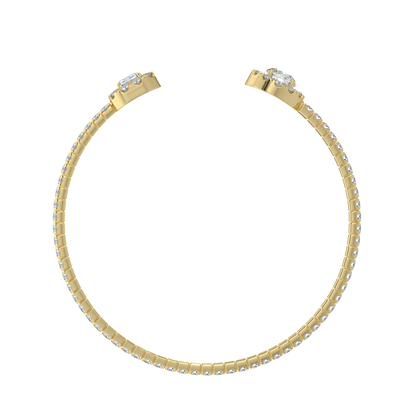 Dazzling Diamond Solitaire Bracelet-Yellow Gold