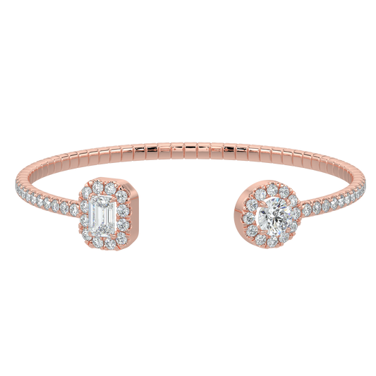 Dazzling Diamond Solitaire Bracelet-Rose Gold