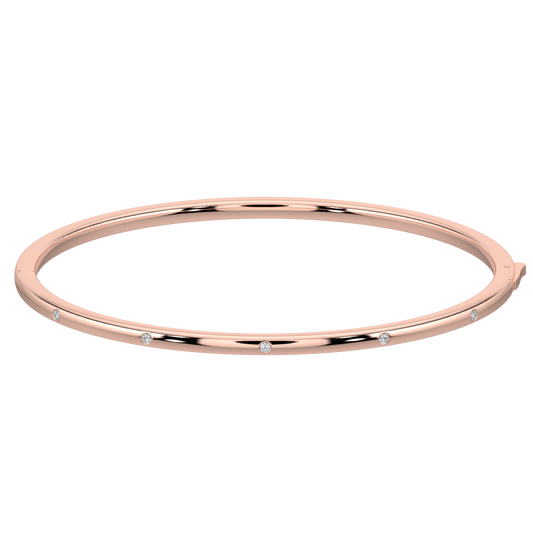 Modern Diamond Bracelet-Rose Gold