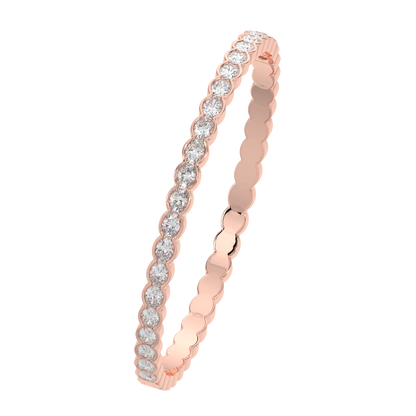Oval Cut Diamond Bracelet-Rose Gold