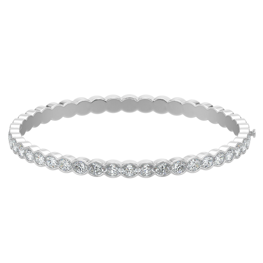 Oval Cut Diamond Bracelet-White Gold