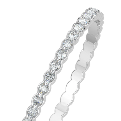 Oval Cut Diamond Bracelet-White Gold