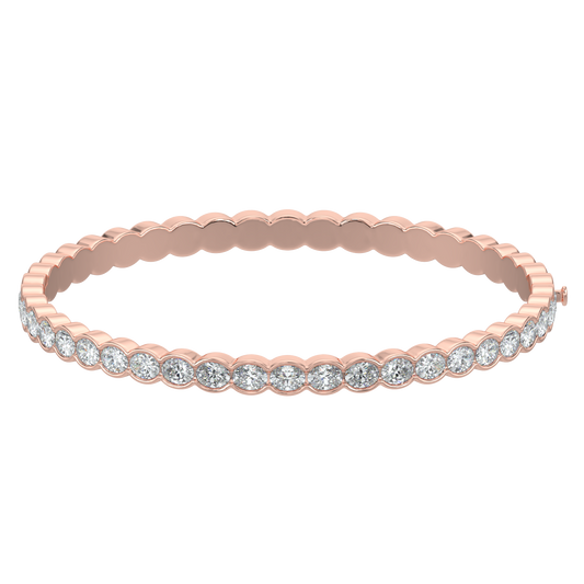 Oval Cut Diamond Bracelet-Rose Gold