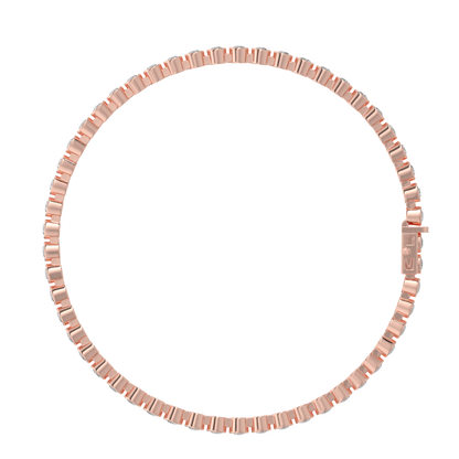 Round Tennis Diamond Bracelet-Rose Gold