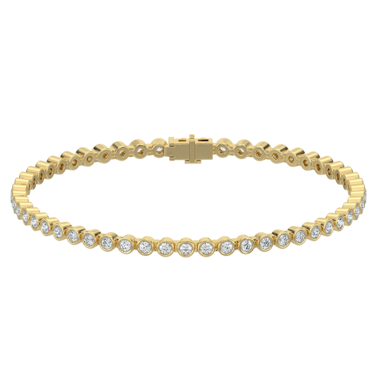 Round Tennis Diamond Bracelet-Yellow Gold