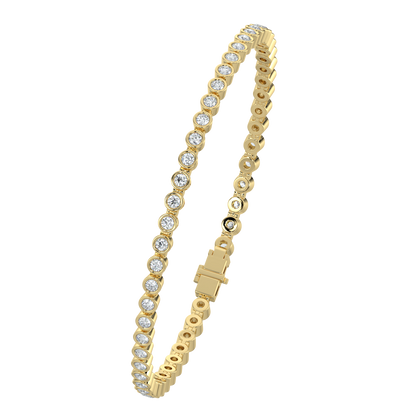 Round Tennis Diamond Bracelet-Yellow Gold