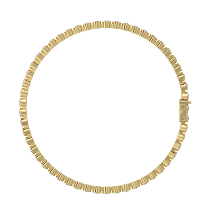 Round Tennis Diamond Bracelet-Yellow Gold