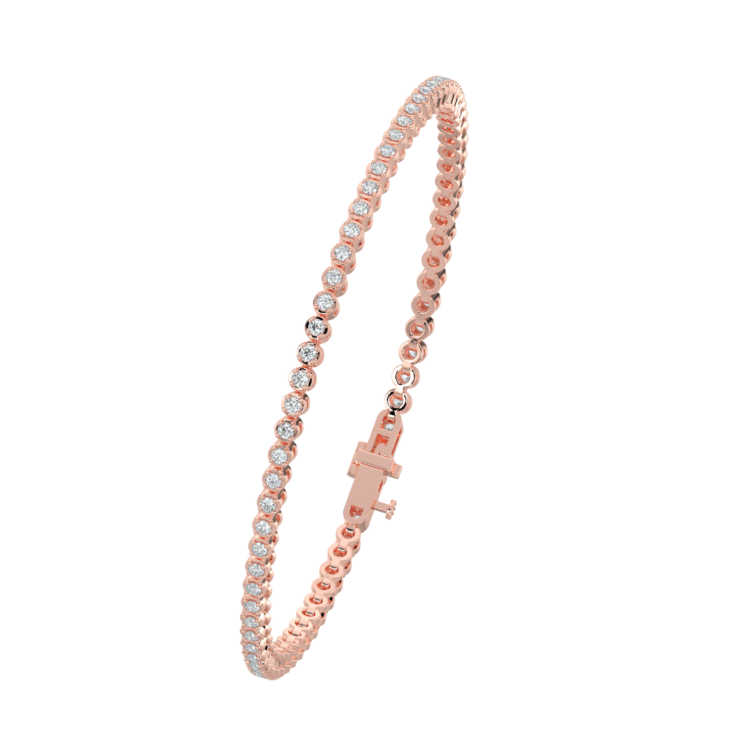 Ace Tennis Diamond Bracelet-Rose Gold