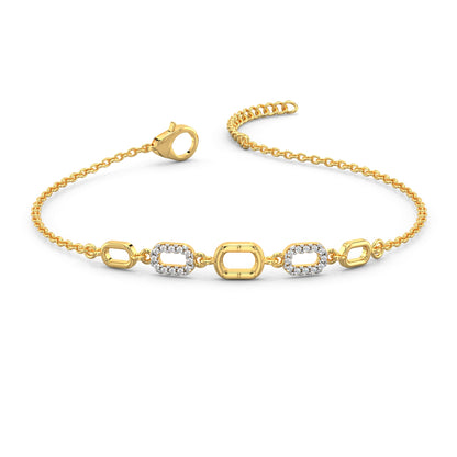 Subtle Connections Diamond Bracelet-Yellow Gold