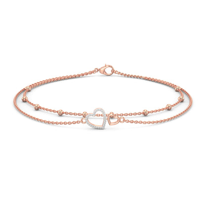 Heartfelt Sparkle Bracelet-Rose Gold