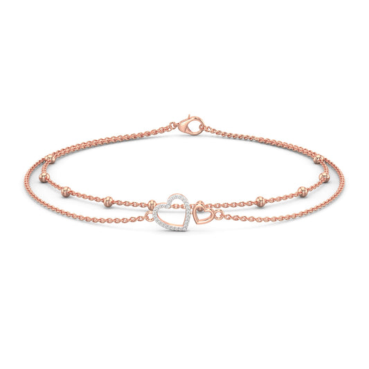 Heartfelt Sparkle Bracelet-Rose Gold