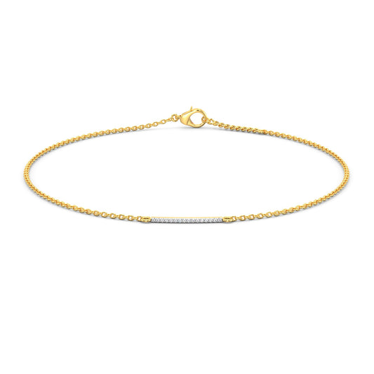 Sleek Sparkle Diamond Bracelet-Yellow Gold