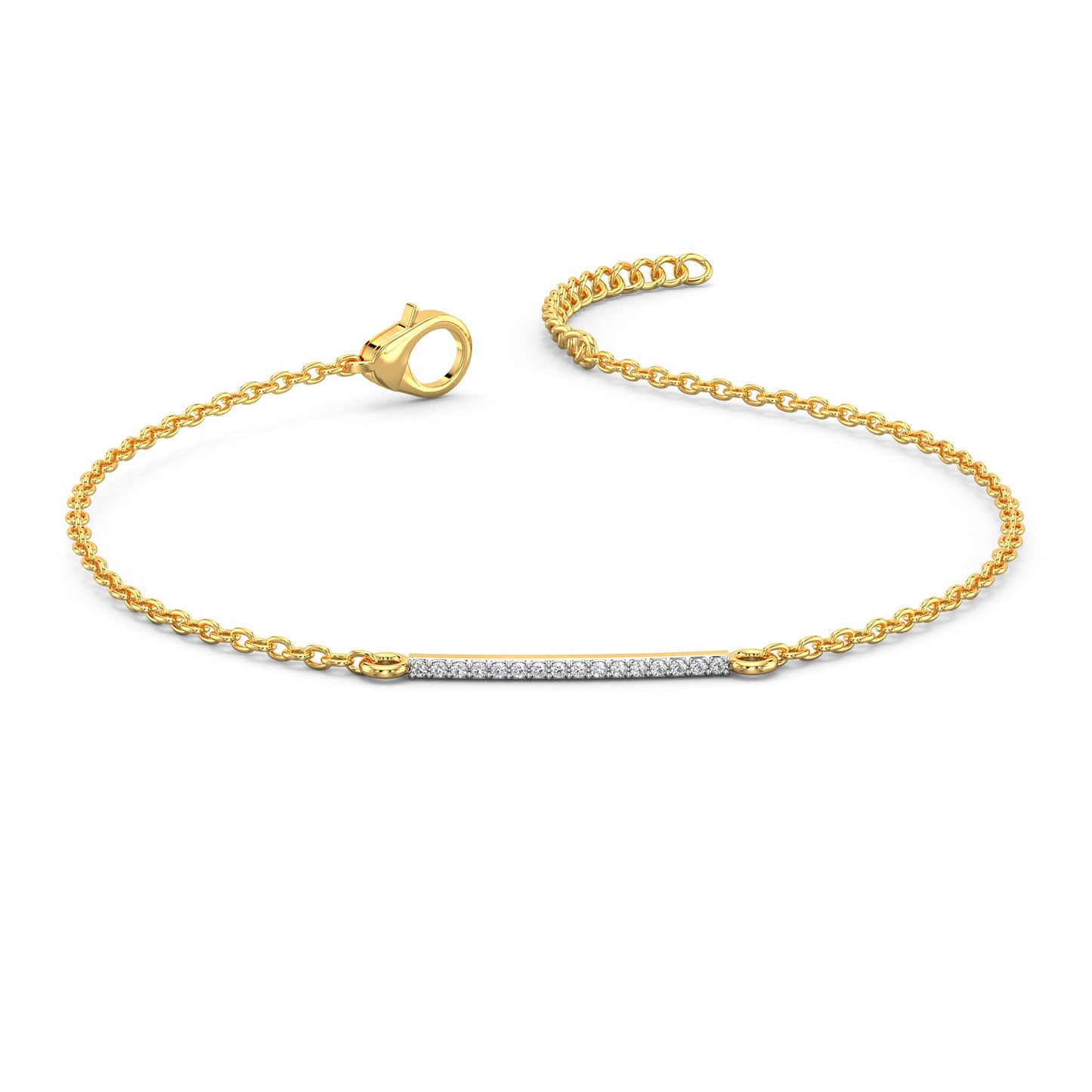 Sleek Sparkle Diamond Bracelet-Yellow Gold