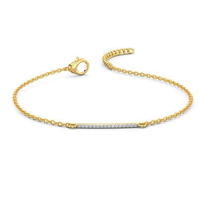 Sleek Sparkle Diamond Bracelet-Yellow Gold