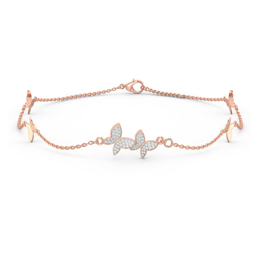 Graceful Flutter Diamond Bracelet-Rose Gold