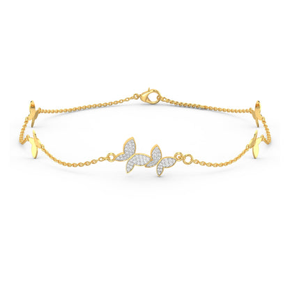 Graceful Flutter Diamond Bracelet-Yellow Gold