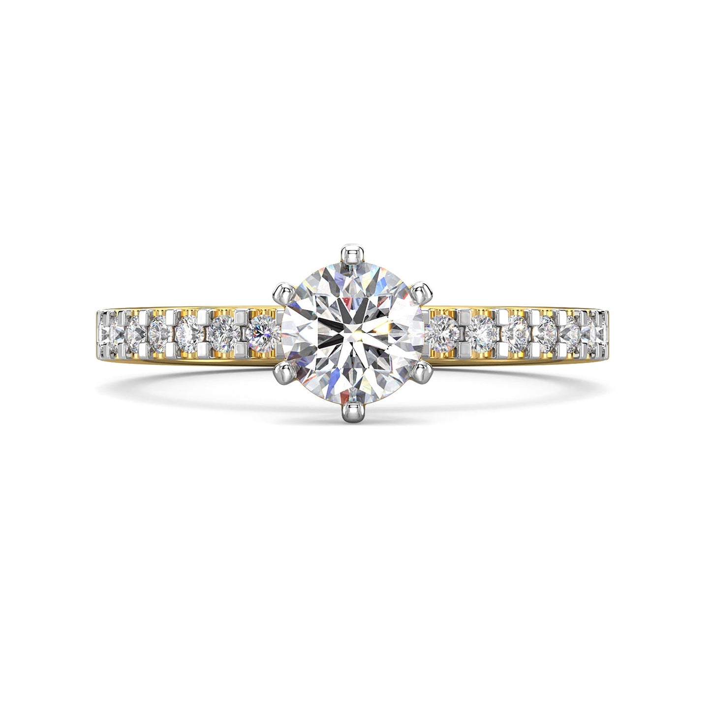 Shimmering Solitaire Diamond Ring-Yellow Gold
