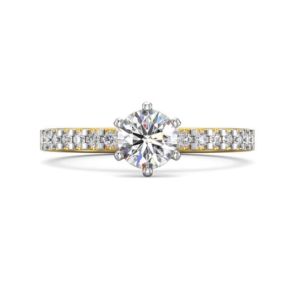 Shimmering Solitaire Diamond Ring-Yellow Gold