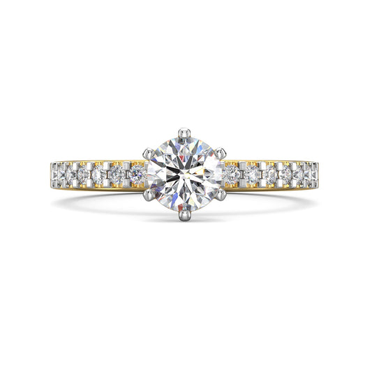 Shimmering Solitaire Diamond Ring-Yellow Gold