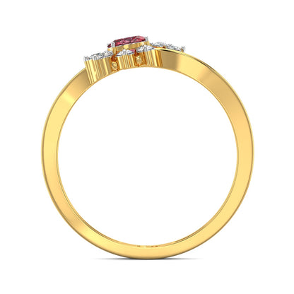 Crimson Petal Gemstone Ring