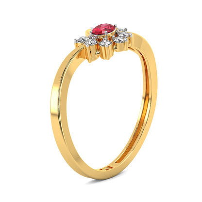 Crimson Petal Gemstone Ring