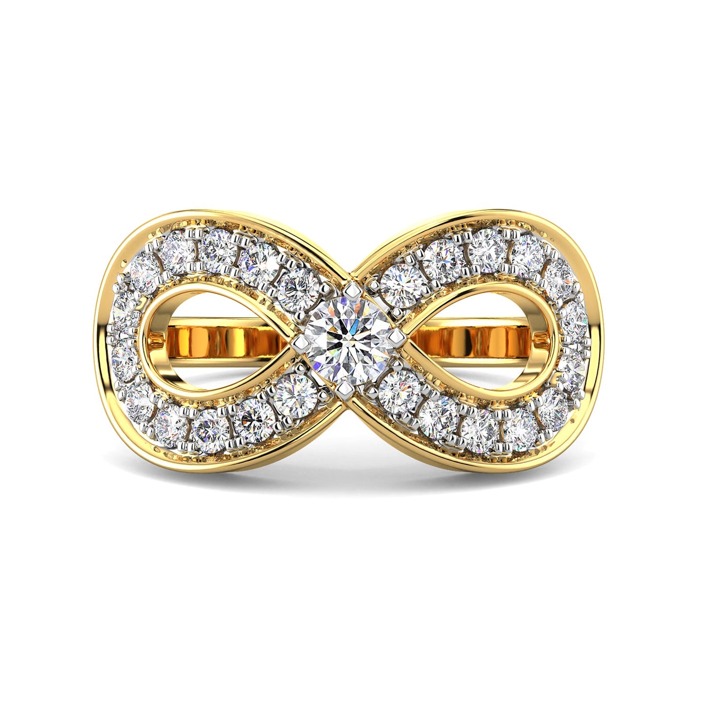 Illuminated Infinity Ring-Yellow Gold