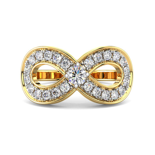 Illuminated Infinity Ring-Yellow Gold