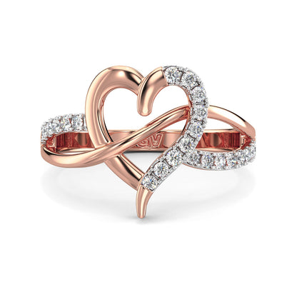 Heart's Whisper Diamond Ring-Rose Gold
