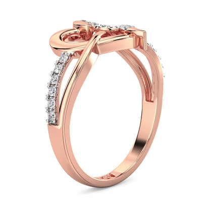 Heart's Whisper Diamond Ring-Rose Gold