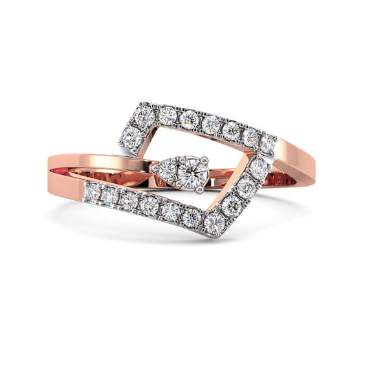 Starlit Diamond Ring-Rose Gold