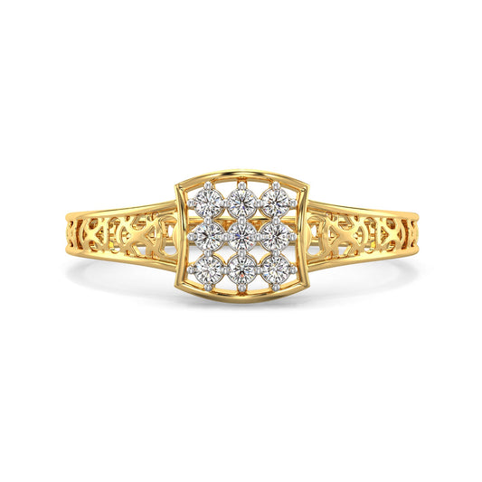Stellar Net Mesh Diamond Ring-Yellow Gold