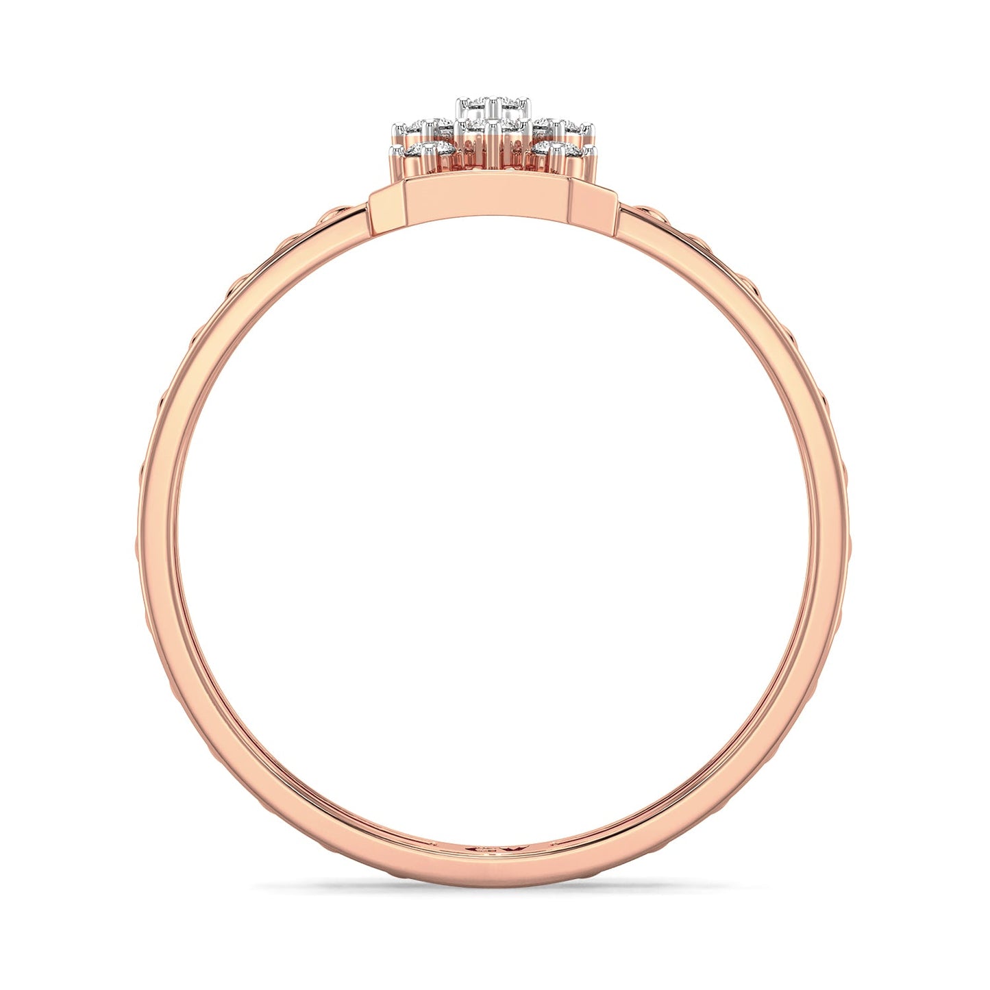 Grid Mesh Diamond Ring-Rose Gold