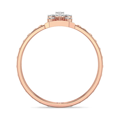 Grid Mesh Diamond Ring-Rose Gold