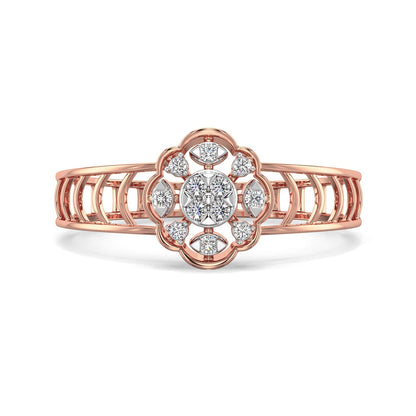 Subtle Spark Mesh Diamond Ring-Rose Gold